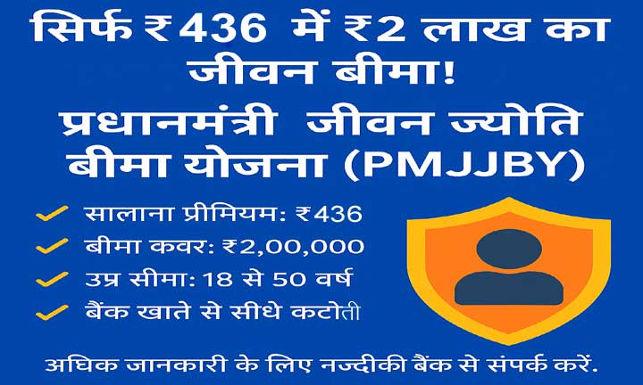 पीएम जीवन ज्योति बीमा योजना 2025 – ₹436 में इंश्योरेंस और प्रीमियम कटौती की पूरी जानकारी